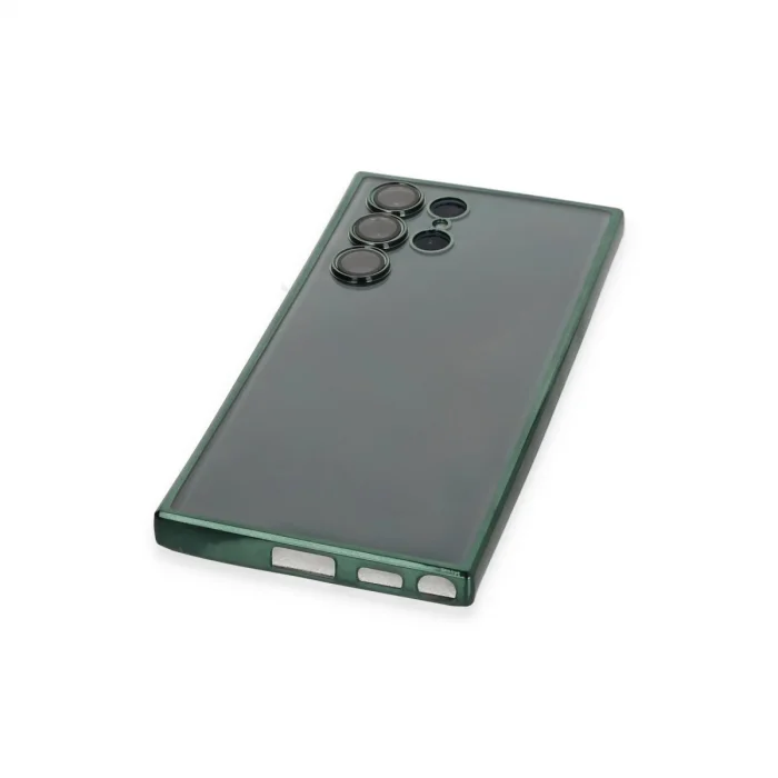 BUĞZ Samsung Galaxy S22 Ultra Kılıf Razer Lensli Silikon - Yeşil