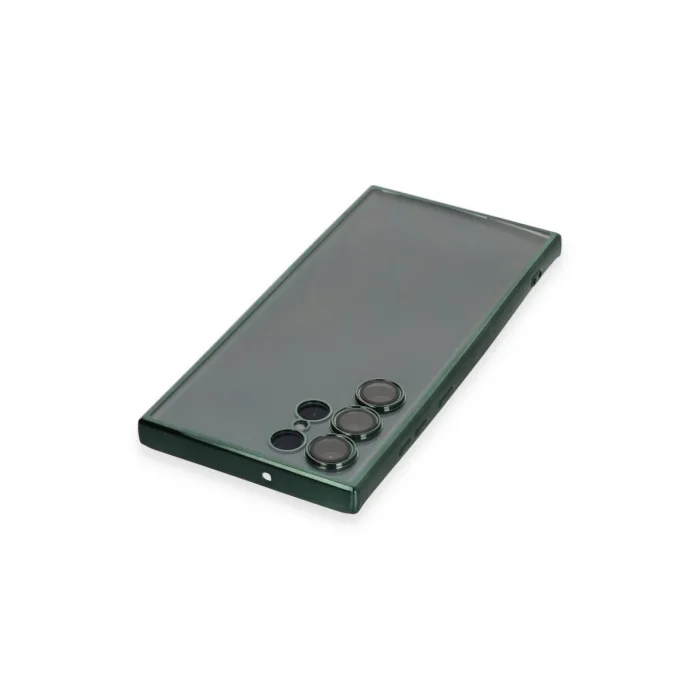 BUĞZ Samsung Galaxy S22 Ultra Kılıf Razer Lensli Silikon - Yeşil