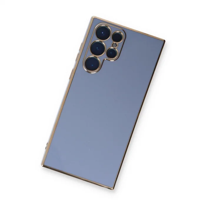 BUĞZ Samsung Galaxy S22 Ultra Kılıf Volet Silikon - Mavi