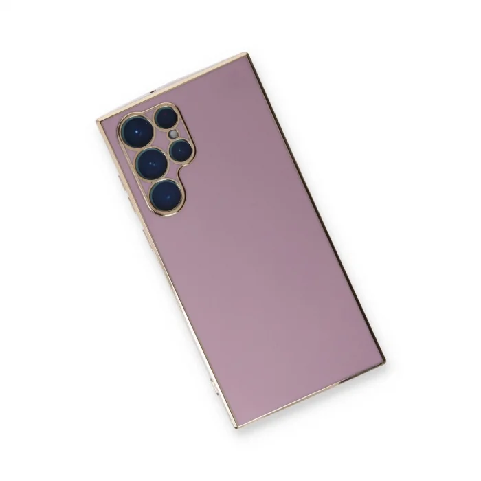 BUĞZ Samsung Galaxy S22 Ultra Kılıf Volet Silikon - Mor