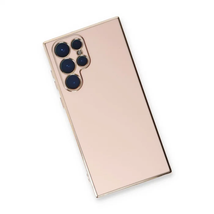 BUĞZ Samsung Galaxy S22 Ultra Kılıf Volet Silikon - Pembe