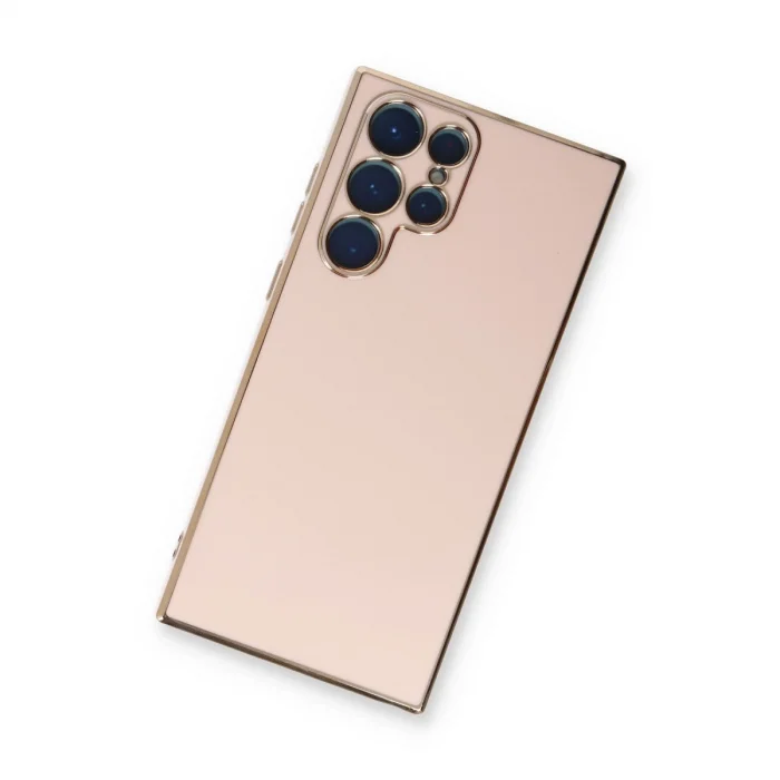 BUĞZ Samsung Galaxy S22 Ultra Kılıf Volet Silikon - Pembe