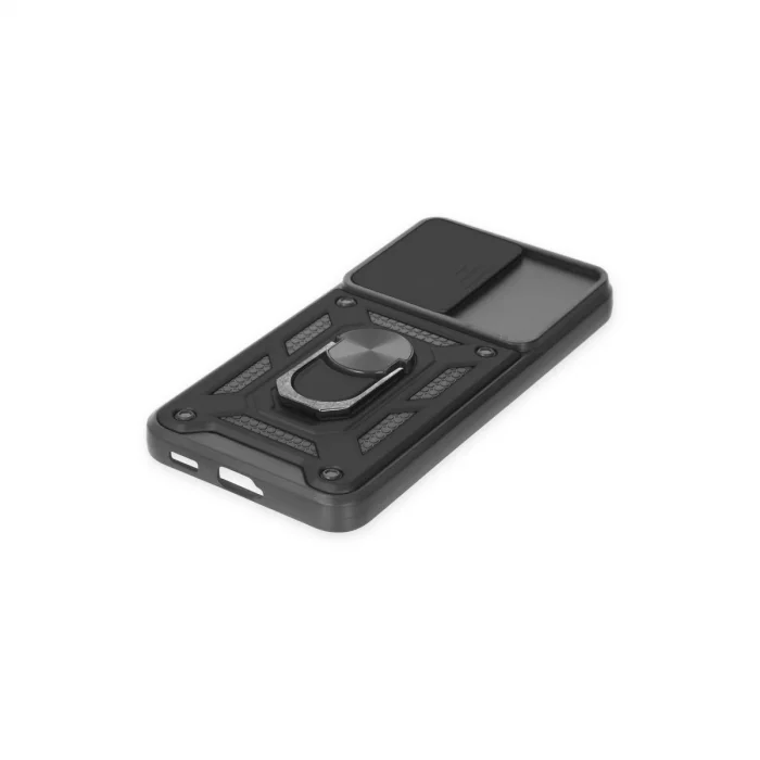 BUĞZ Samsung Galaxy S23 Fe Kılıf Pars Lens Yüzüklü Silikon - Siyah