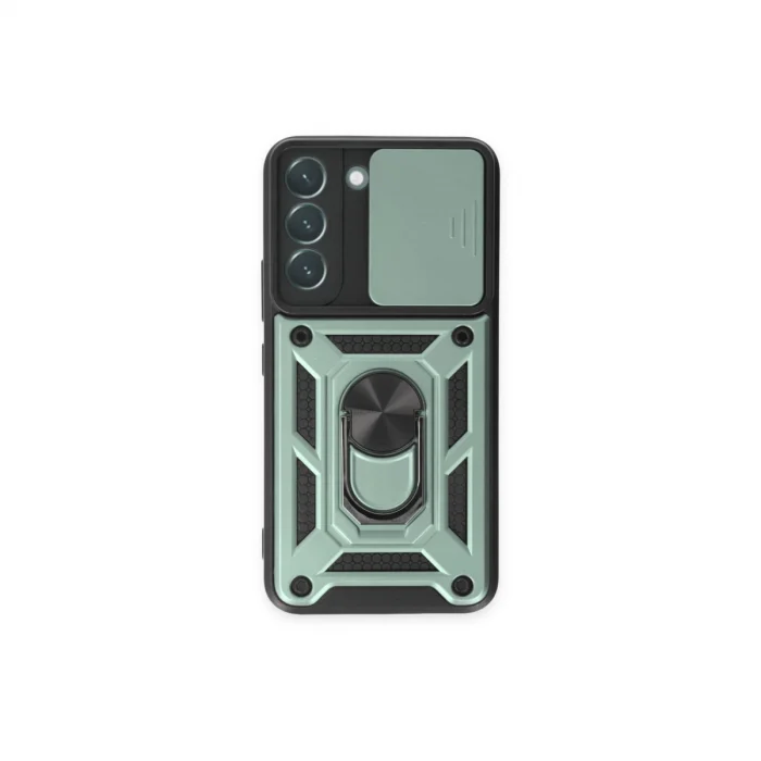 BUĞZ Samsung Galaxy S23 Fe Kılıf Pars Lens Yüzüklü Silikon - Yeşil