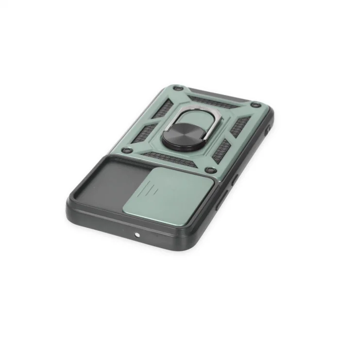 BUĞZ Samsung Galaxy S23 Fe Kılıf Pars Lens Yüzüklü Silikon - Yeşil