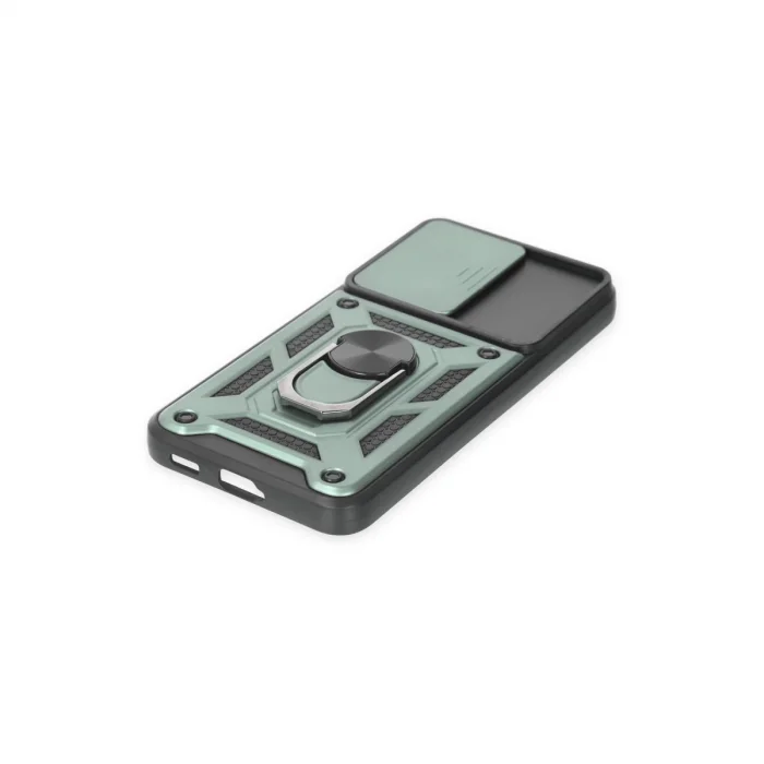 BUĞZ Samsung Galaxy S23 Fe Kılıf Pars Lens Yüzüklü Silikon - Yeşil