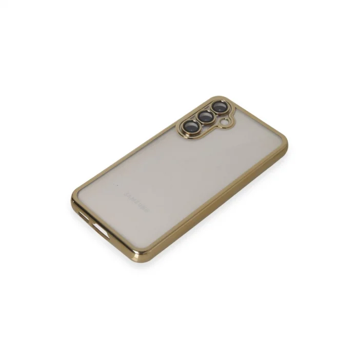 BUĞZ Samsung Galaxy S23 Fe Kılıf Razer Lensli Silikon - Gold