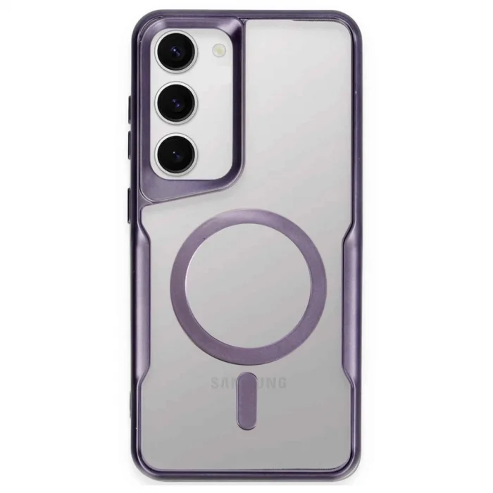 BUĞZ Samsung Galaxy S23 Kılıf Boyi Magsafe Silikon Kapak - Derin Mor