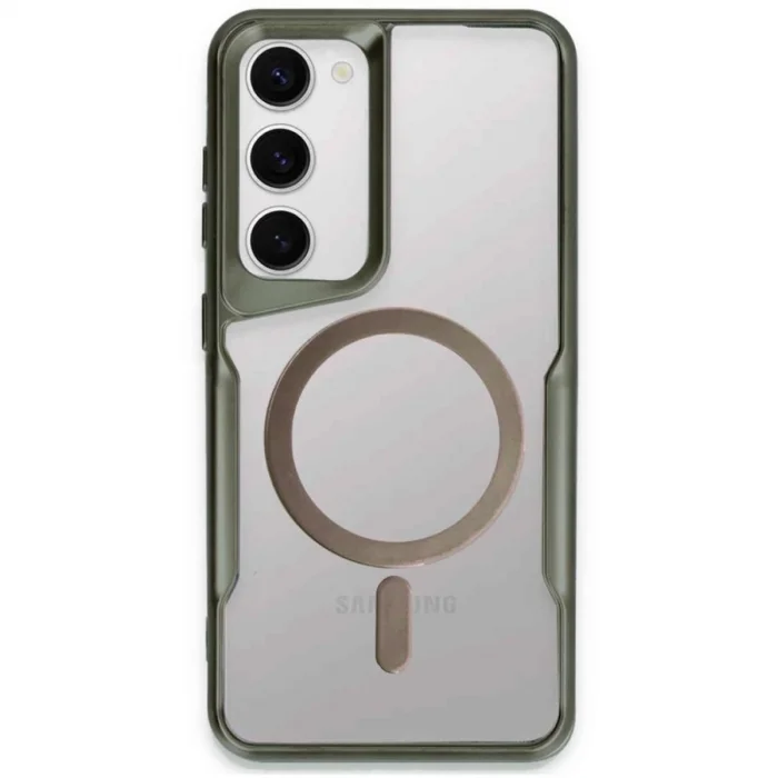 BUĞZ Samsung Galaxy S23 Kılıf Boyi Magsafe Silikon Kapak - Yeşil