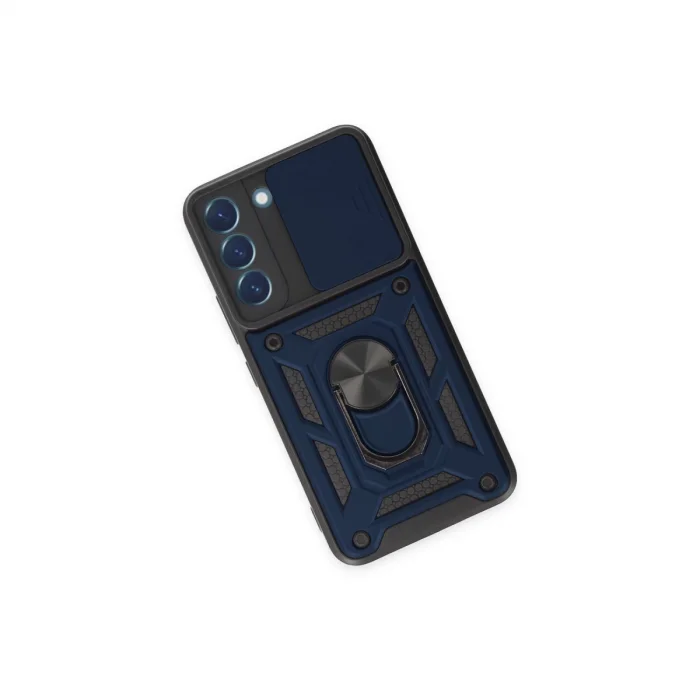 BUĞZ Samsung Galaxy S23 Kılıf Pars Lens Yüzüklü Silikon - Lacivert