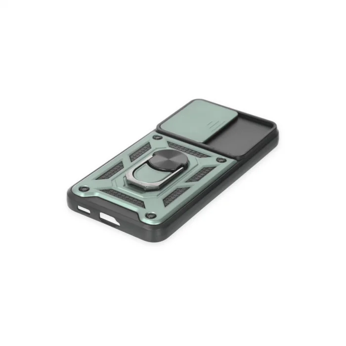 BUĞZ Samsung Galaxy S23 Kılıf Pars Lens Yüzüklü Silikon - Yeşil