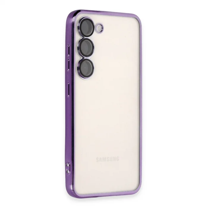BUĞZ Samsung Galaxy S23 Kılıf Razer Lensli Silikon - Mor