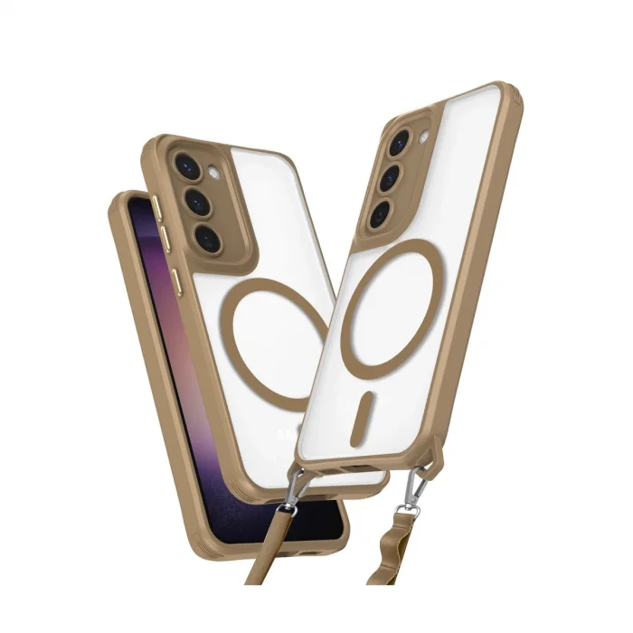 BUĞZ Samsung Galaxy S23 Plus Kılıf Enka Magsafe Silikon Kılıf - Desert