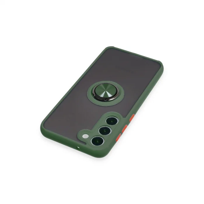 BUĞZ Samsung Galaxy S23 Plus Kılıf Montreal Yüzüklü Silikon Kapak - Yeşil