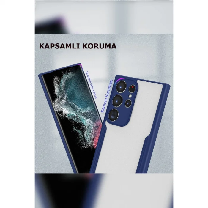 BUĞZ Samsung Galaxy S23 Plus Kılıf Platin Silikon - Lacivert