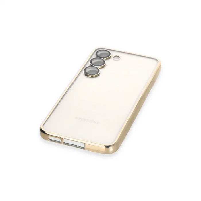 BUĞZ Samsung Galaxy S23 Plus Kılıf Razer Lensli Silikon - Gold
