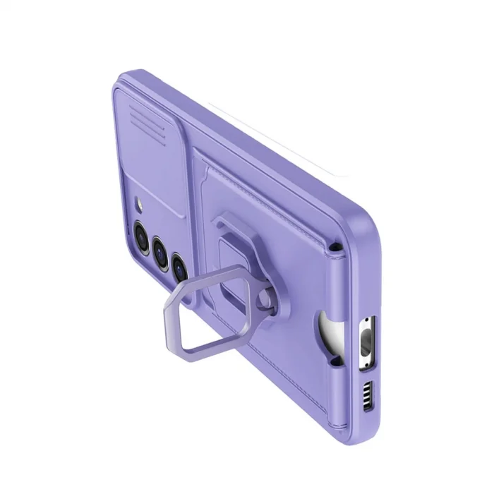 BUĞZ Samsung Galaxy S23 Plus Kılıf Zuma Kartvizitli Yüzüklü Silikon - Lila