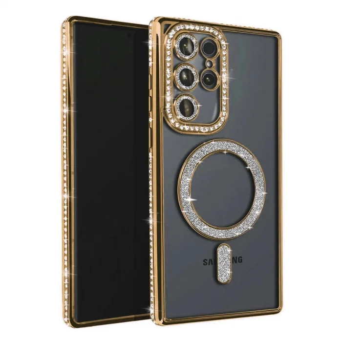 BUĞZ Samsung Galaxy S23 Ultra Joke Simli Magneticsafe Kılıf - Gold