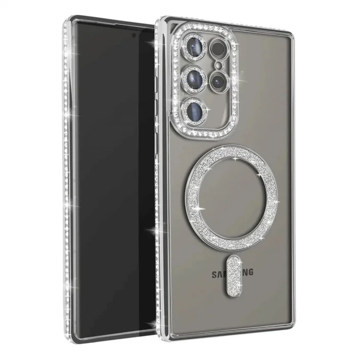 BUĞZ Samsung Galaxy S23 Ultra Joke Simli Magneticsafe Kılıf - Gümüş