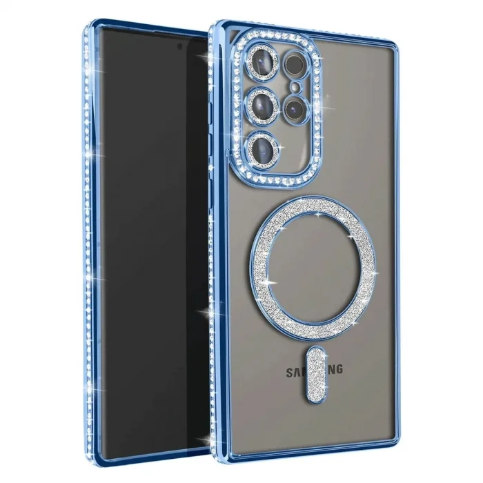 BUĞZ Samsung Galaxy S23 Ultra Joke Simli Magneticsafe Kılıf - Mavi