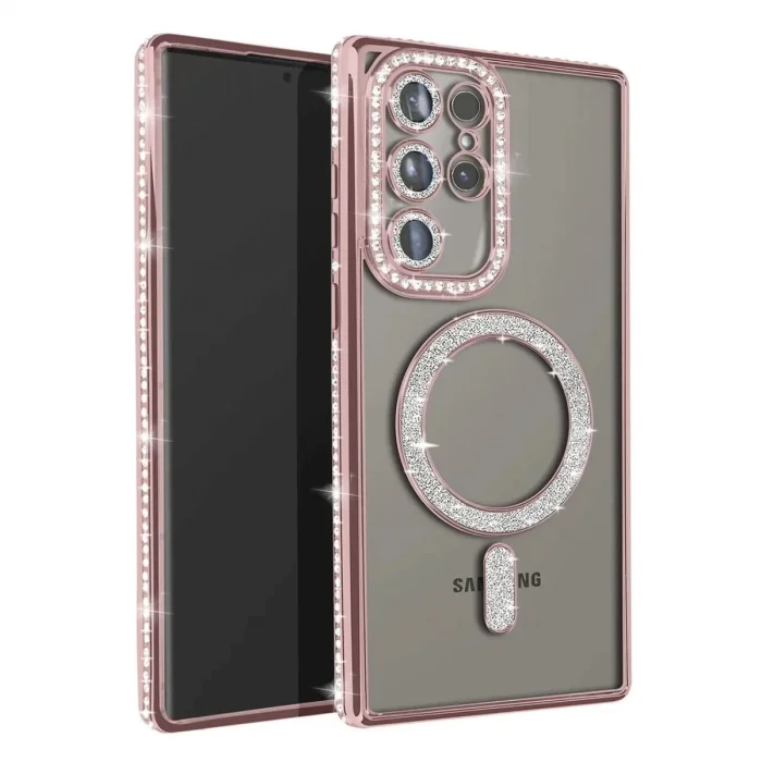 BUĞZ Samsung Galaxy S23 Ultra Joke Simli Magneticsafe Kılıf - Pembe