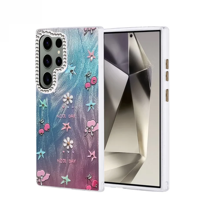 BUĞZ Samsung Galaxy S23 Ultra Kılıf Blade Aynalı Desenli Kapak - Desen 4