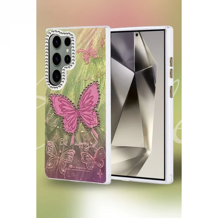 BUĞZ Samsung Galaxy S23 Ultra Kılıf Blade Aynalı Desenli Kapak - Desen 6