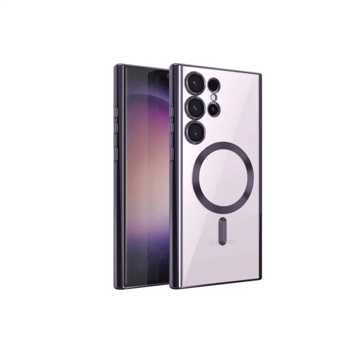 BUĞZ Samsung Galaxy S23 Ultra Kılıf Kross Magneticsafe Kapak - Mor