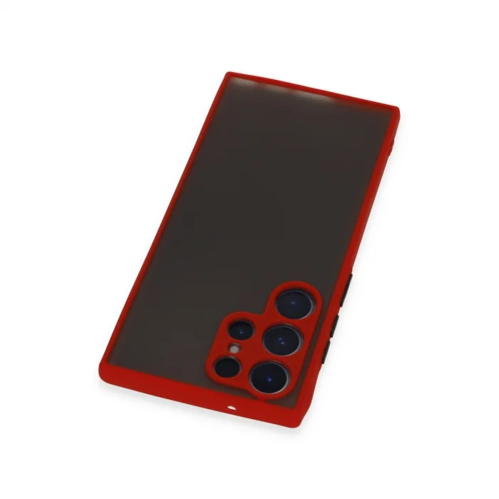 BUĞZ Samsung Galaxy S23 Ultra Kılıf Montreal Silikon Kapak - Kırmızı