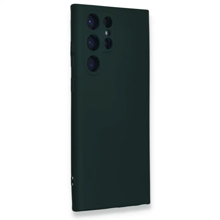 BUĞZ Samsung Galaxy S23 Ultra Kılıf Nano İçi Kadife Silikon - Koyu Yeşil
