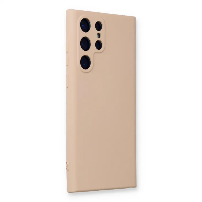 BUĞZ Samsung Galaxy S23 Ultra Kılıf Nano İçi Kadife Silikon - Pudra