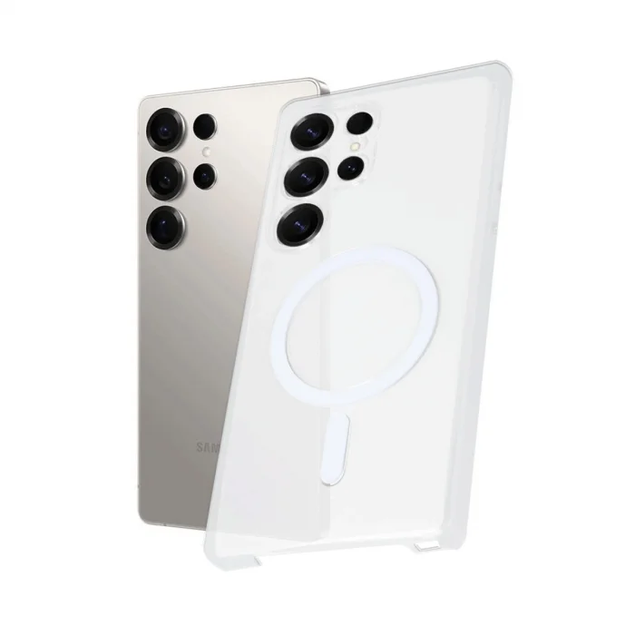 BUĞZ Samsung Galaxy S23 Ultra Kılıf Pc Zara Magsafe Şeffaf Kılıf - Şeffaf