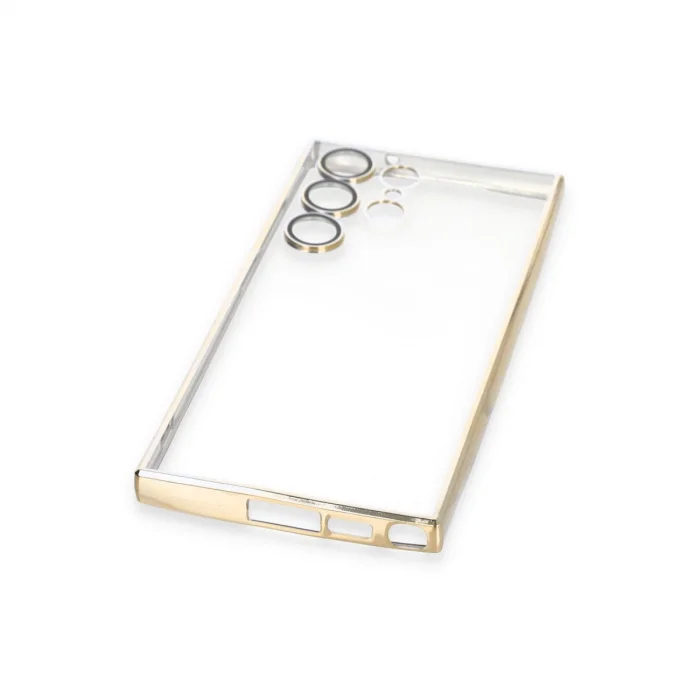 BUĞZ Samsung Galaxy S23 Ultra Kılıf Razer Lensli Silikon - Gold