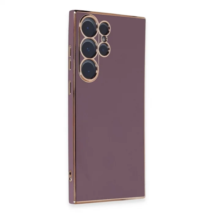 BUĞZ Samsung Galaxy S23 Ultra Kılıf Volet Silikon - Mor