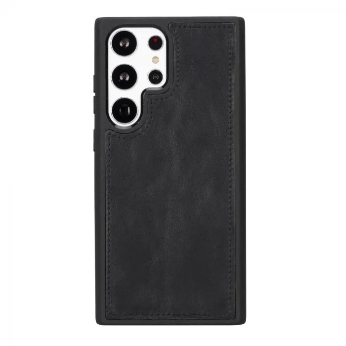 BUĞZ Samsung Galaxy S23 Ultra Uyumlu Deri Cüzdanlı Kılıf RST1 Siyah