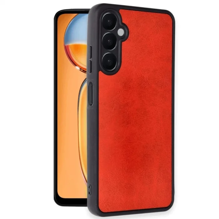 BUĞZ Samsung Galaxy S24 Fe Kılıf Aras Deri Kapak - Kırmızı