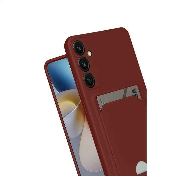 BUĞZ Samsung Galaxy S24 Fe Kılıf Kelvin Kartvizitli Silikon - Bordo