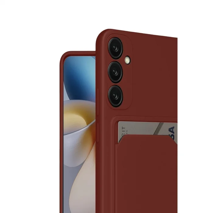 BUĞZ Samsung Galaxy S24 Fe Kılıf Kelvin Kartvizitli Silikon - Bordo