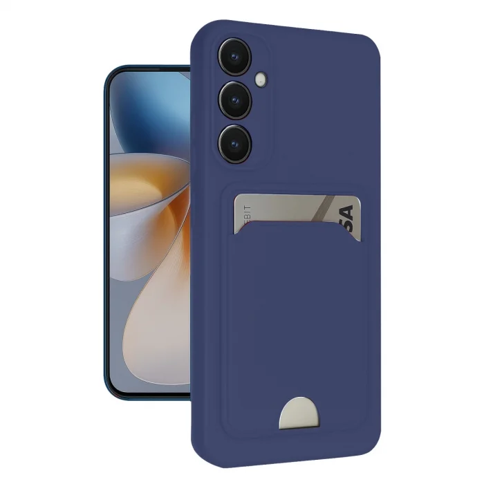 BUĞZ Samsung Galaxy S24 Fe Kılıf Kelvin Kartvizitli Silikon - Lacivert