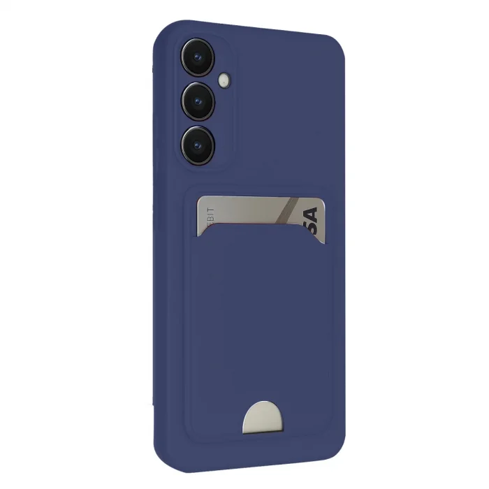 BUĞZ Samsung Galaxy S24 Fe Kılıf Kelvin Kartvizitli Silikon - Lacivert