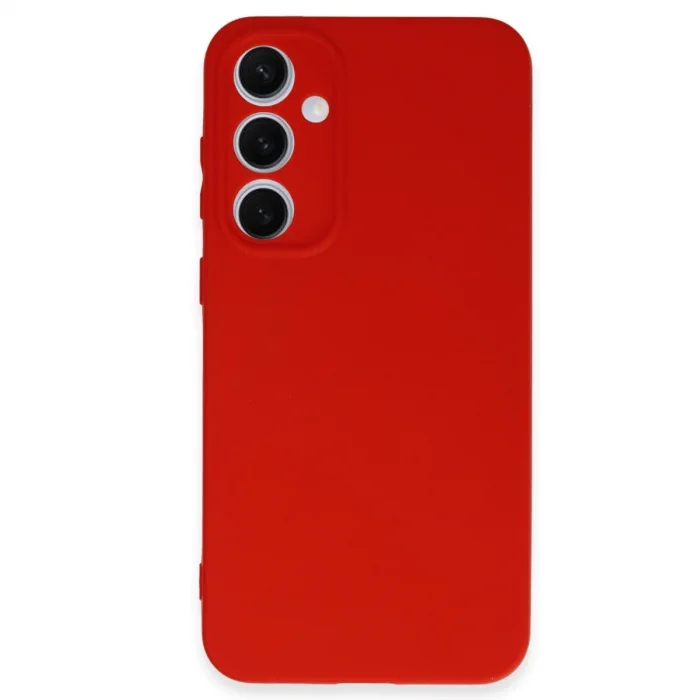 BUĞZ Samsung Galaxy S24 Fe Kılıf Nano İçi Kadife Silikon - Kırmızı