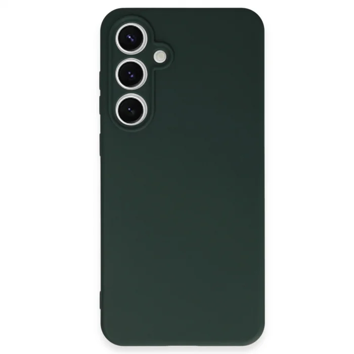 BUĞZ Samsung Galaxy S24 Fe Kılıf Nano İçi Kadife Silikon - Koyu Yeşil