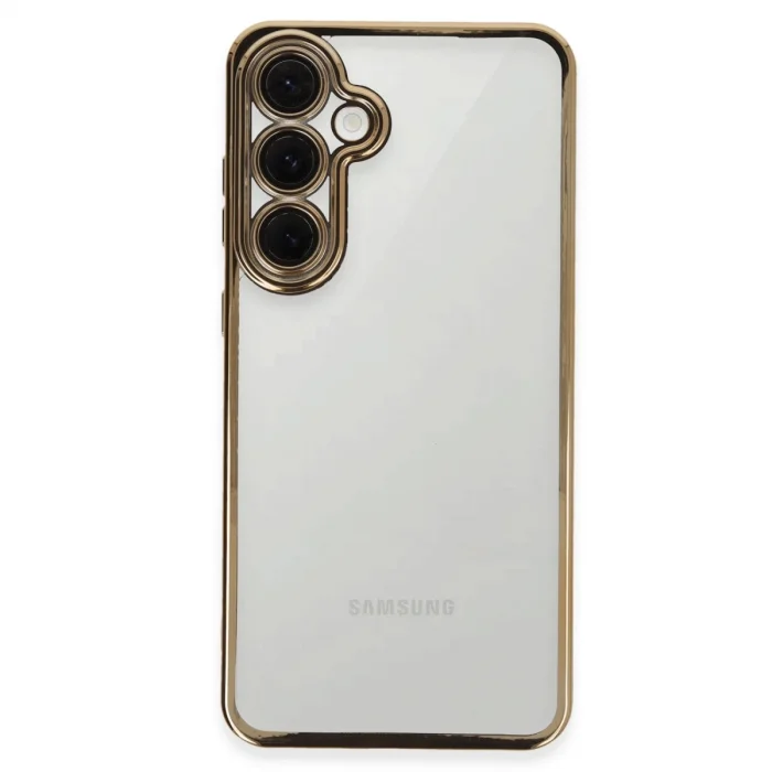 BUĞZ Samsung Galaxy S24 Fe Kılıf Razer Lensli Silikon - Gold