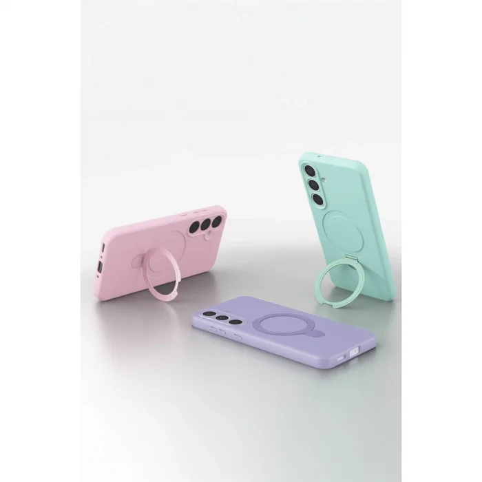 BUĞZ Samsung Galaxy S24 Fe Regal Magsafe Standlı Kapak - Açık Pembe