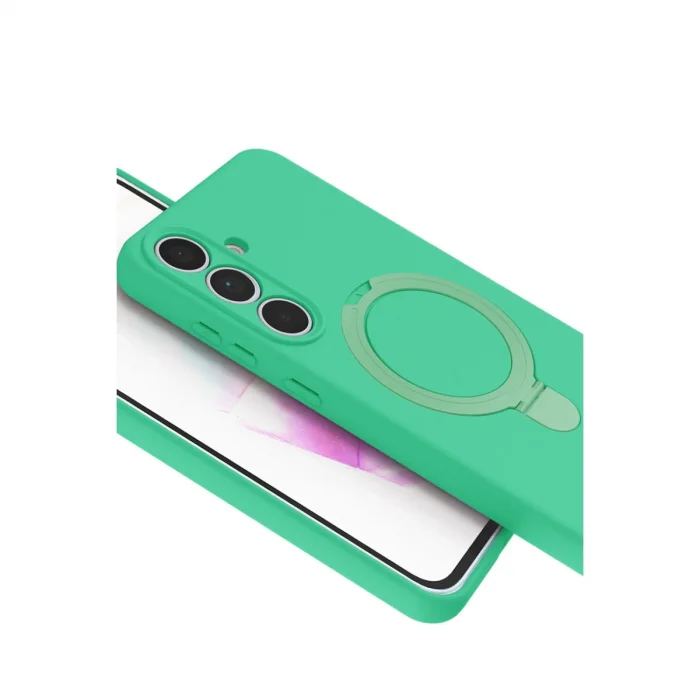 BUĞZ Samsung Galaxy S24 Fe Regal Magsafe Standlı Kapak - Yeşil