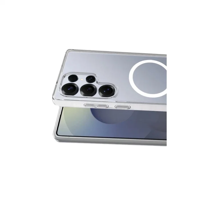 BUĞZ Samsung Galaxy S24 Ultra Combo Sert Şeffaf Magsafe Kapak - Şeffaf