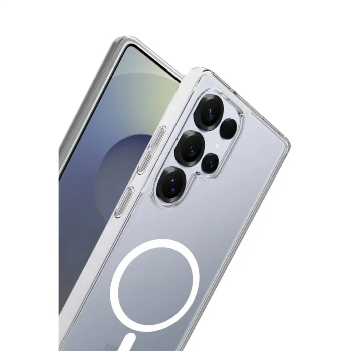 BUĞZ Samsung Galaxy S24 Ultra Combo Sert Şeffaf Magsafe Kapak - Şeffaf