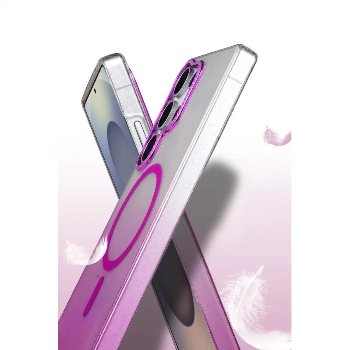 BUĞZ Samsung Galaxy S24 Ultra Glossy Magsafe Kapak - Pembe