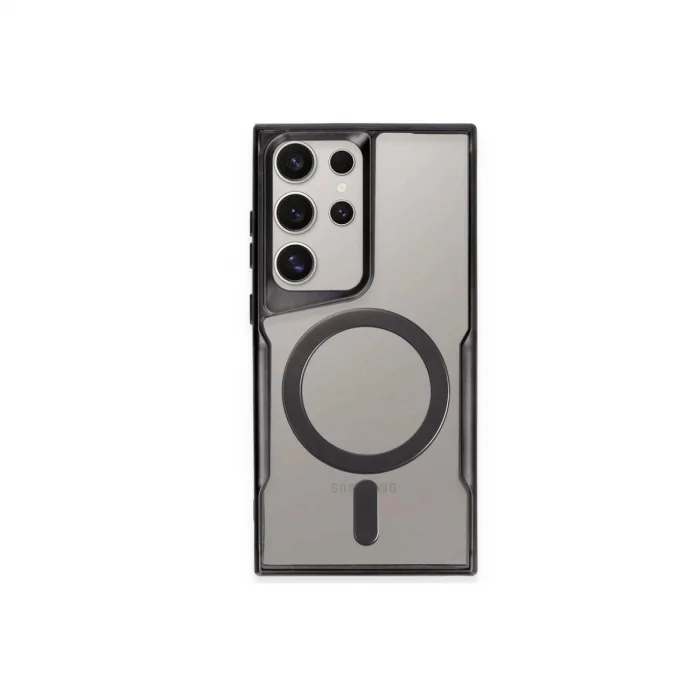 BUĞZ Samsung Galaxy S24 Ultra Kılıf Boyi Magsafe Silikon Kapak - Siyah