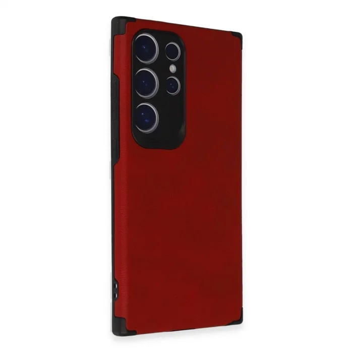 BUĞZ Samsung Galaxy S24 Ultra Kılıf Loop Deri Silikon - Kırmızı